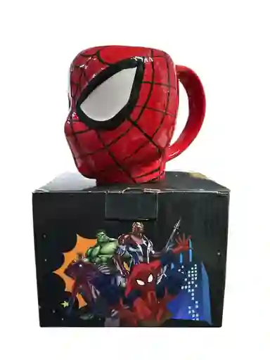 Mug Taza Pocillo Vaso Ceramica Rojo Motivo Spiderman