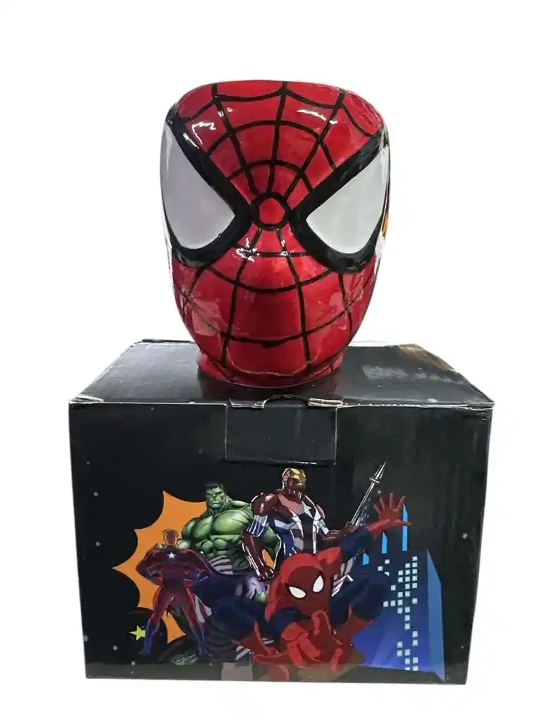 Mug Taza Pocillo Vaso Ceramica Rojo Motivo Spiderman