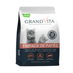 Alimento Grand Vita Tripack Surtido De Pates Para Gato 300gr