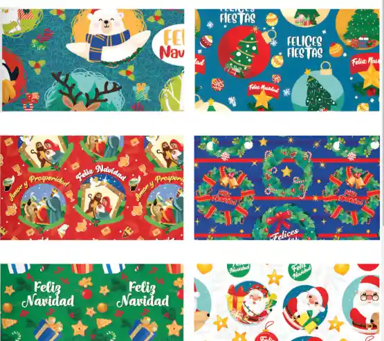 Papel Regalo Navideño Primavera Disney * 5 Unidades