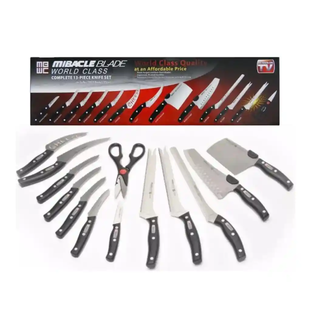 Set De Cuchillos X 13 Piezas Miracle Blade Corte Profesional