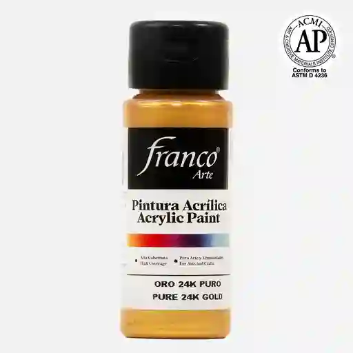 Pintura Acrílica Dorada Franco Arte Oro 24 K