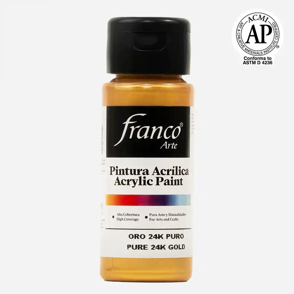 Pintura Acrílica Dorada Franco Arte Oro 24 K