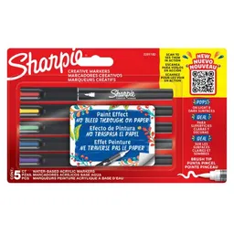 Sharpie Marcadores Acrilicos Punta Pincel X5