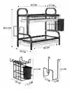 Platero Escurridor Cocina Con Bandejas 2 Niveles Metálico