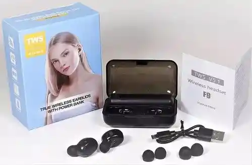 Audifonos O Auriculares Inalambricos Negros F9 Mini Bluetooth