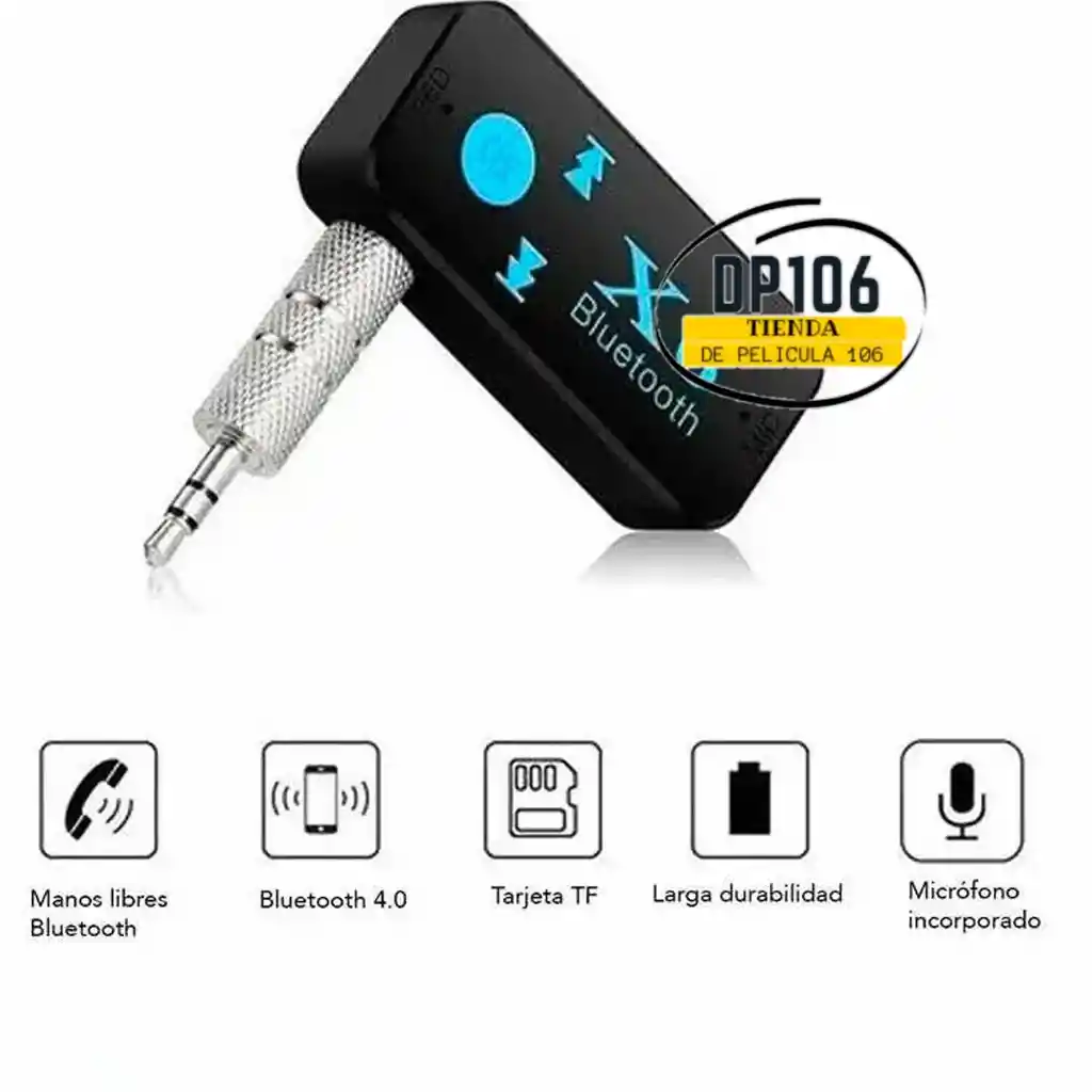 Adaptador Bluetooth Audio Auxiliar Lector Sd Bateria Recargable 3.5mm