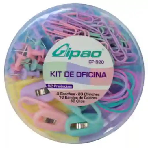 Kit Oficina Clips, Chinches, Ganchito Lotero, Cauchos