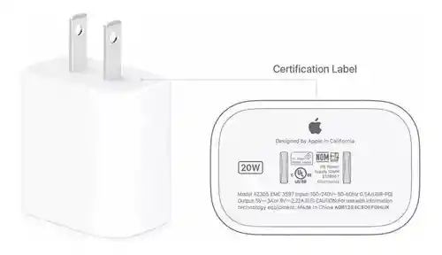 Cargador Original Apple 20w Carga Rapida A2305