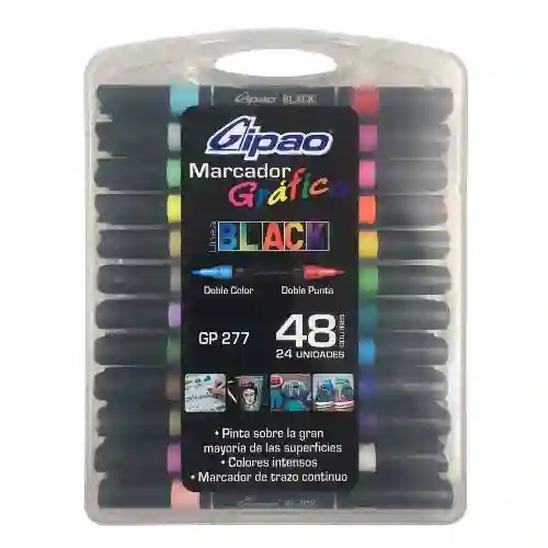 Gipao Marcadores Gráficos Doble Punta X24