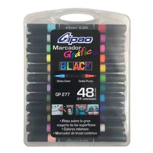 Gipao Marcadores Gráficos Doble Punta X24