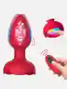 Plug Anal Vibrador Con Control Inalámbrico Y Luces Led Rosa - Rojo - M