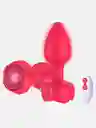 Plug Anal Vibrador Con Control Inalámbrico Y Luces Led Rosa - Rojo - M