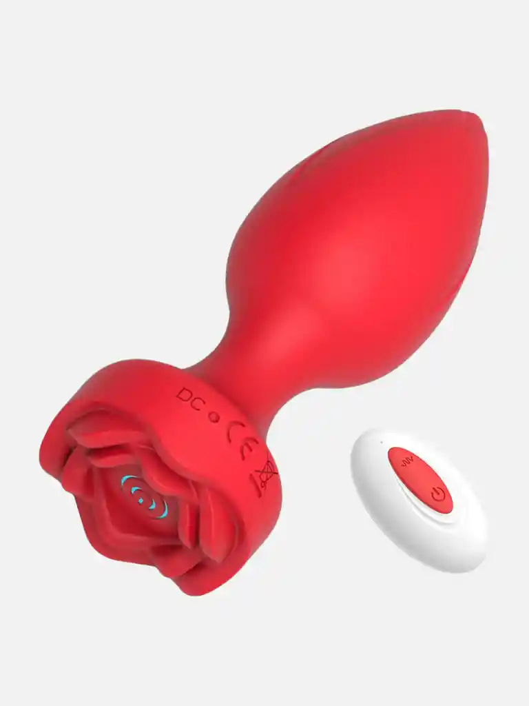Plug Anal Vibrador Con Control Inalámbrico Y Luces Led Rosa - Rojo - M