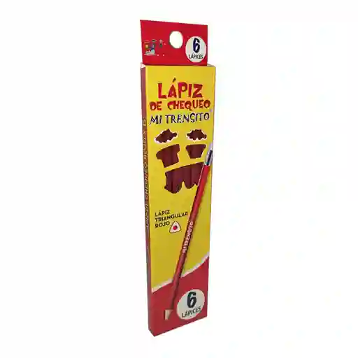 Lápiz Rojo Trensito Caja X6