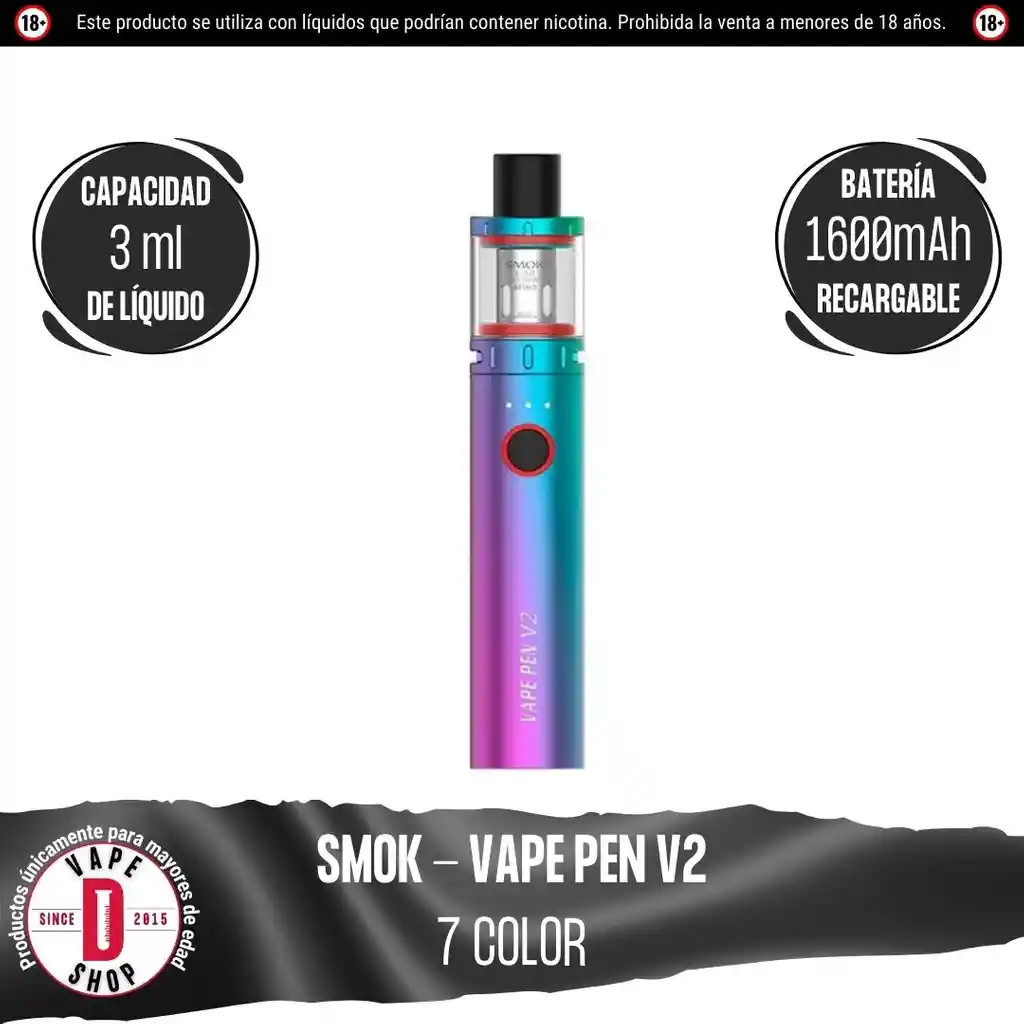 Vape Pen V2 Kit - 7 Color - Smok