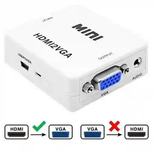 Convertidor Hdmi A Vga Adaptador Video Audio Hdmi2vga