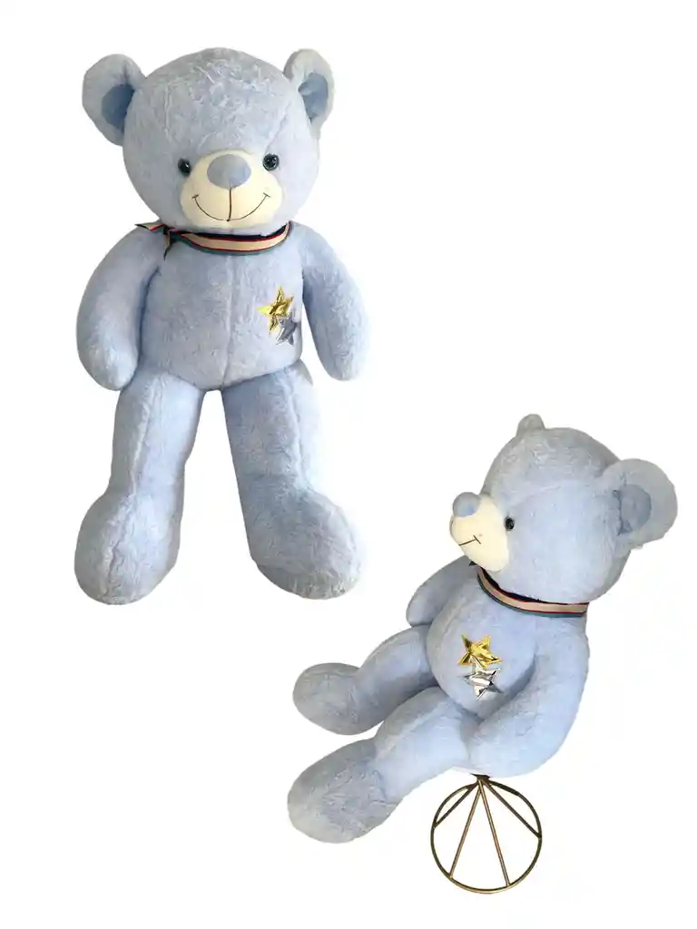 Peluche Oso Grande Azul Pastel