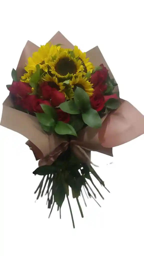 Rosas Y Girasoles En Bouquet