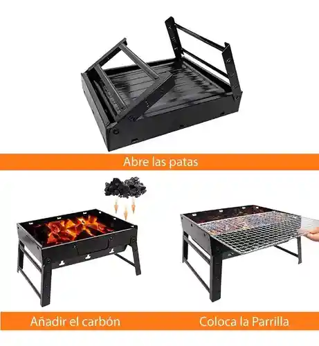 Mini Asador Parrilla Brasero A Carbón Portátil Plegable