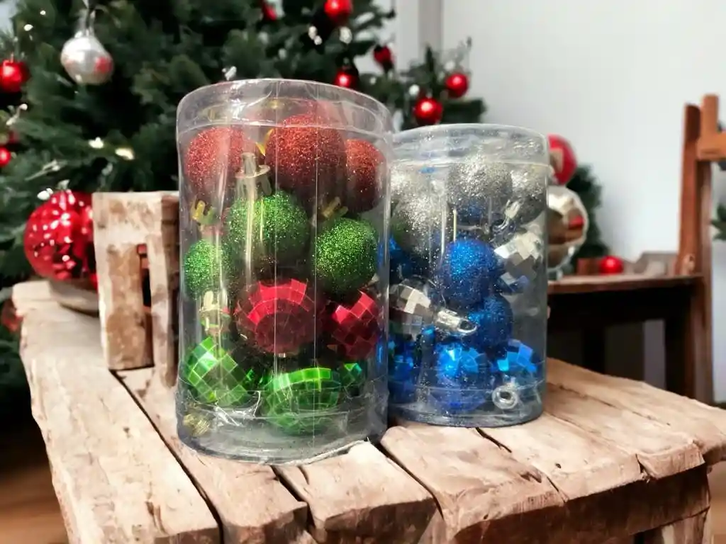 Juego Mini Bolas Navideñas Adornar Arbolito Navidad Colgar