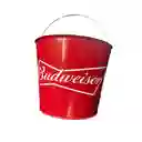 Balde Cubeta Redonda Hielera Cerveza Budweiser Bud Agarraderas