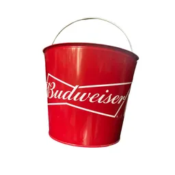 Balde Cubeta Redonda Hielera Cerveza Budweiser Bud Agarraderas