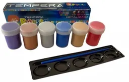 Tempera Payasito Colores Metalizados Caja X6 Surtidos