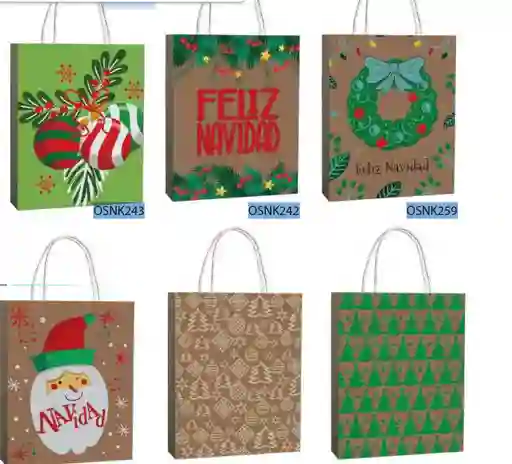 Bolsa Mediana Navidad Pequeña 19,5 X 12 X 24,5