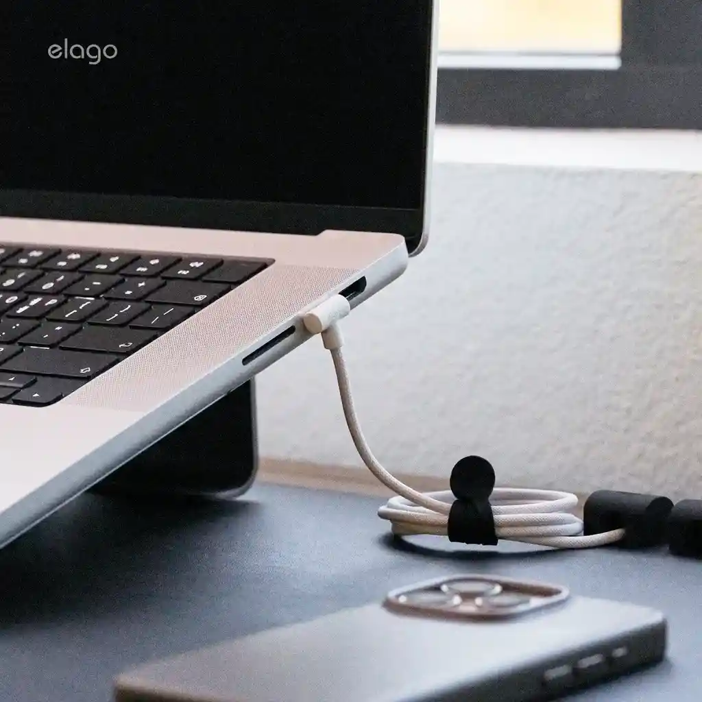 Cable Usb-c A Usb-c De 90 Grados 2 Metros Elago En Blanco