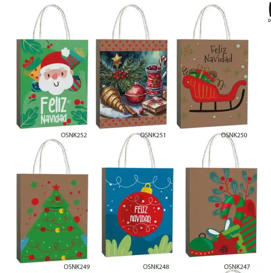 Bolsa Mediana Navidad Pequeña 19,5 X 12 X 24,5