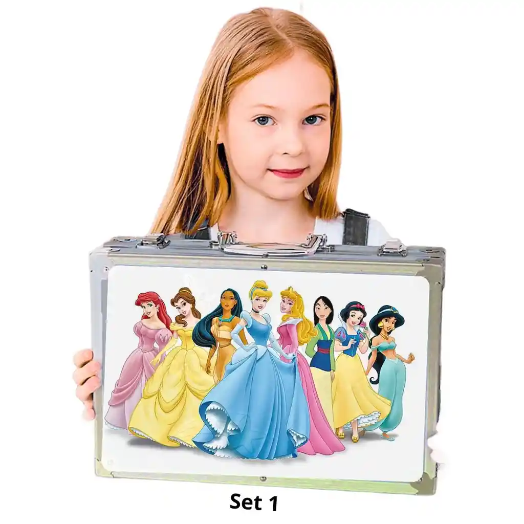 Maletín Artistico Princesas Para Niñas Ap145 Pcs