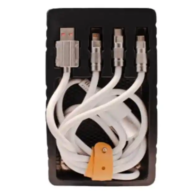 El Cable De Carga Rápida 3 En 1 Ca Blanco -880 Con Tecnología Innovadora