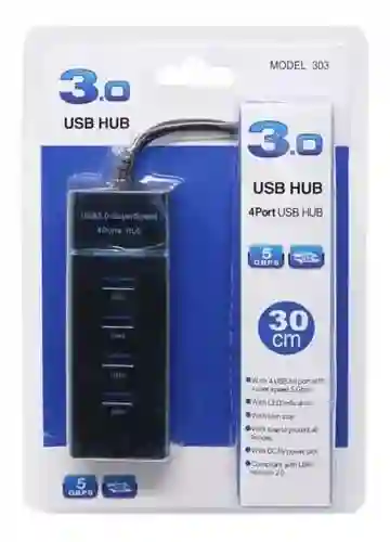 Hub 4 Puertos Usb 3.0 5gbps 30 Cm Indicador Led Super Rapido!