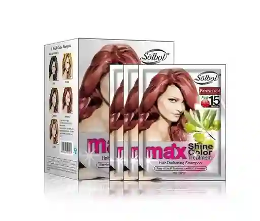 Shampoo Pinta Canas Solbol 15 Min X 10 Sobres Brown Red