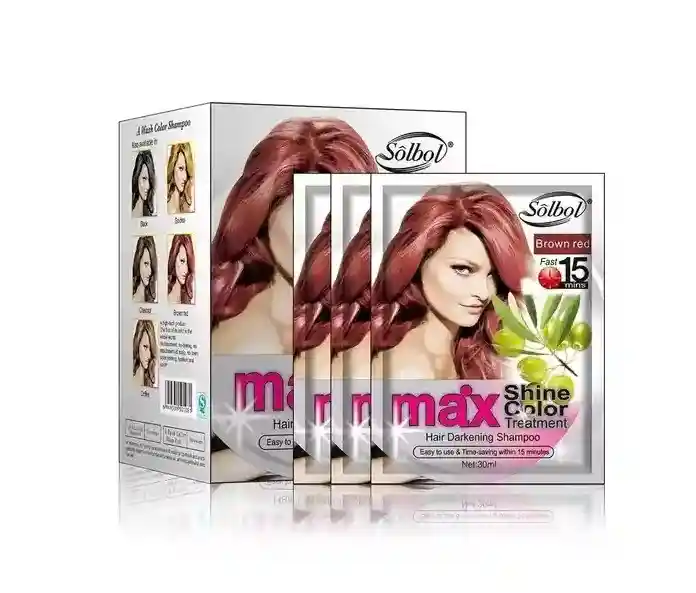 Shampoo Pinta Canas Solbol 15 Min X 10 Sobres Brown Red