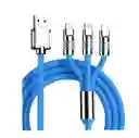 El Cable De Carga Rápida 3 En 1 Azul Ca-880 Que Nunca Te Fallará