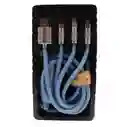 El Cable De Carga Rápida 3 En 1 Azul Ca-880 Que Nunca Te Fallará