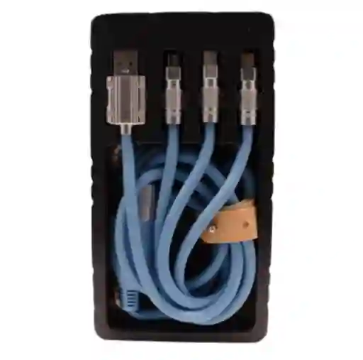 El Cable De Carga Rápida 3 En 1 Azul Ca-880 Que Nunca Te Fallará