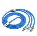 El Cable De Carga Rápida 3 En 1 Azul Ca-880 Que Nunca Te Fallará