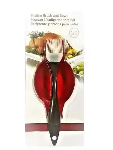 Recipiente + Brocha Para Untar Carne Parrilla Rama Design