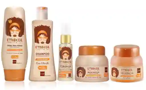 Kit Etniker Cabello Afro (shampoo, Mascarilla, Crema Hidroelixir Y Gel)