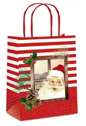 Bolsa De Regalo Navideña De Papa Noel 32x26,5x13cm