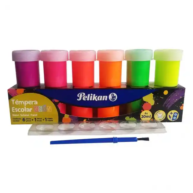 Tempera Pelikan Neon X 6 Unidades