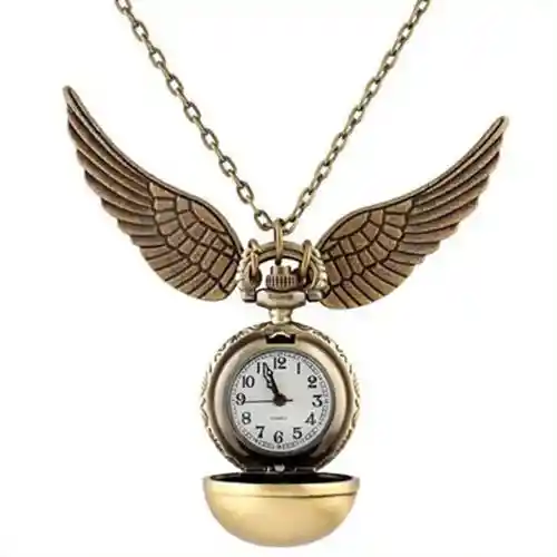 Collar + Reloj Cadena Quidditch Ball Bronce Harry Potter