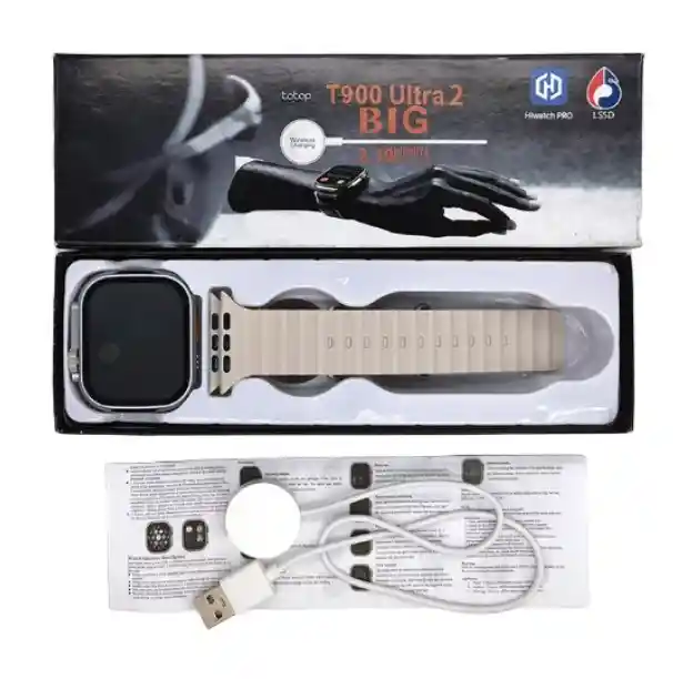 Smartwatch T900 Ultra 2 1.1 Beige + Pulso De Obsequio: Tu Mejor Compañero