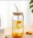 Vaso De Vidrio Para Agua Con Tapa Para Bebidas Frias O Calientes Reutilizable