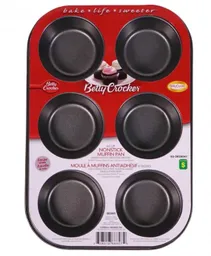 Betty Crocker Molde X6 Muffin Bandeja Metalica Hornear