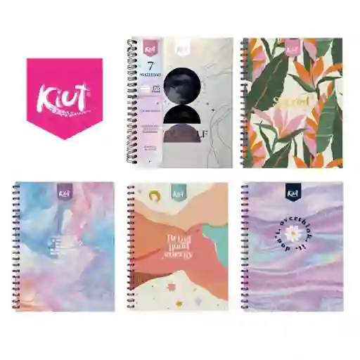 Cuaderno Argollado 7 Materias Cuadriculado Motivacional Durabook Kiut Grande 175 Hojas