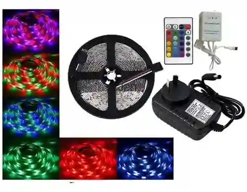 Luz Led Multicolor Rgb 5050. Trae Carcador. Control Remoto